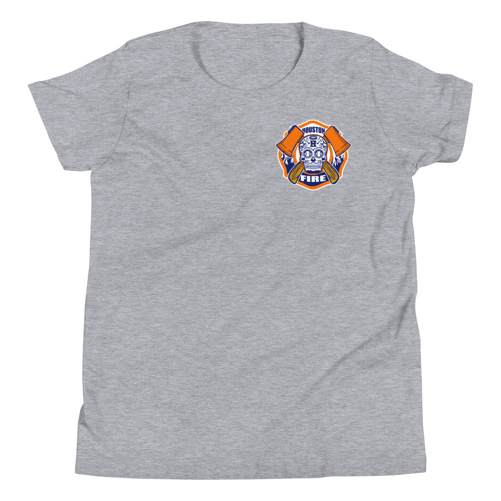 SUGAR SKULL HOUSTON FIRE Youth Short Sleeve T-Shirt