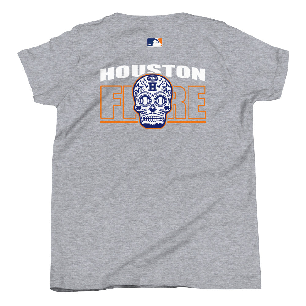 SUGAR SKULL HOUSTON FIRE Youth Short Sleeve T-Shirt