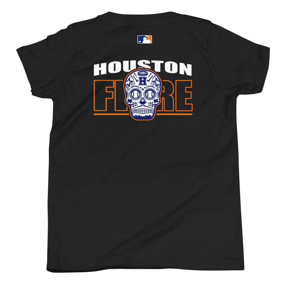 SUGAR SKULL HOUSTON FIRE Youth Short Sleeve T-Shirt